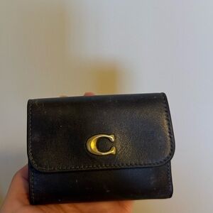 Coach Black Leather Card Holder
